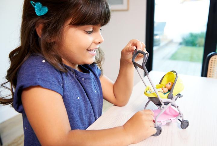 Image du produit Barbie Skipper Babysitters Inc. poupée et jeu, petite poupée avec poussette 2 en 1