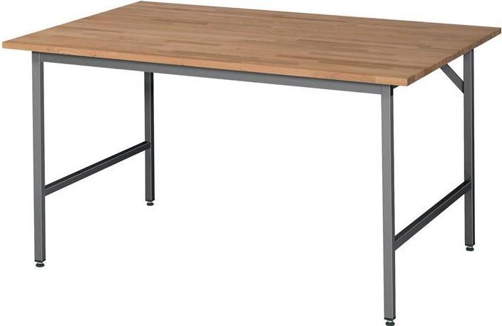 RAU Arbeitsttisch Jerry B1500xT1000xH800-850mm Arbeitsplatte Buche-Massiv, Stärke 25 mm Gestell anthr... (104 cm, 154 cm)