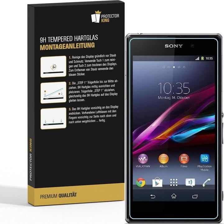 Actual product image Protectorking 3x real tempered 9H armoured glass 3D CLEAR (3 Piece, Sony Xperia Z1)