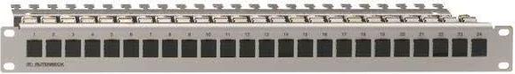 Produktbild Rutenbeck Patch Panel, 48,30cm (19"), CAT6A, 24xRJ45, Lichtgrau, PP-UM