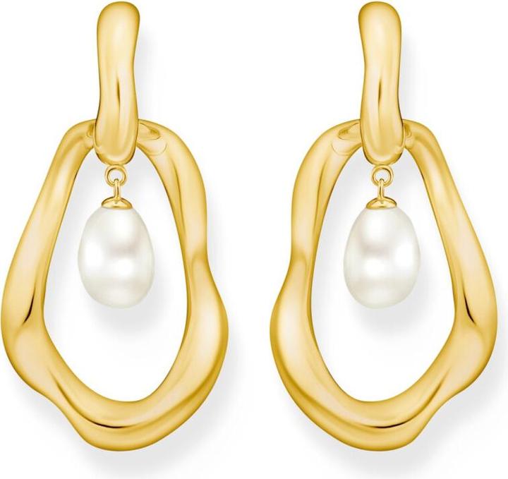 Produktbild Thomas Sabo Creolen mit Perlen Anhänger Natural Beauty vergoldet (Silber 925)