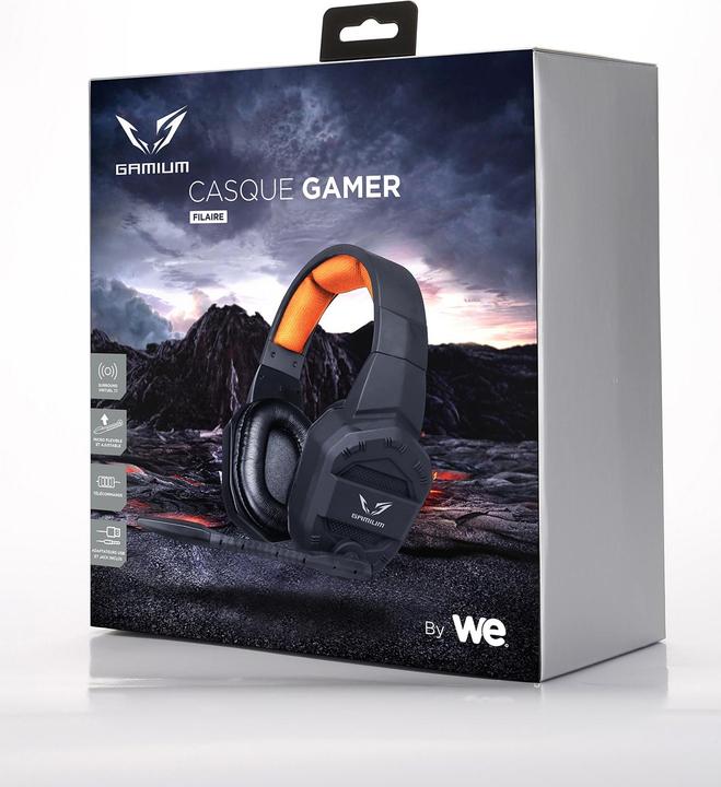 Immagine prodotto Gamium Casque Gamer filaire sortie 2 jack Surround virtuel 7.1 + micro + adaptateur 2 j (Cablato)