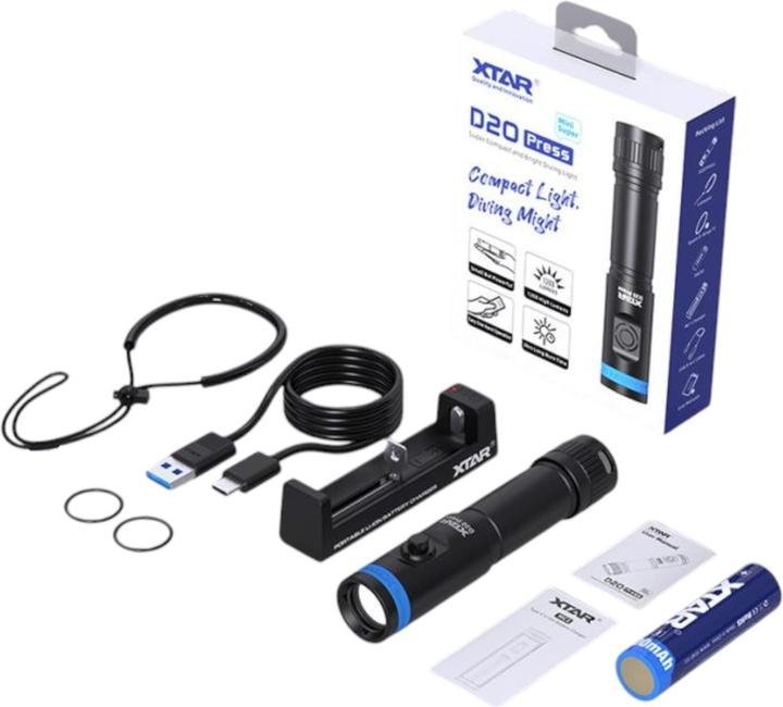 Produktbild Xtar D20 mini Taschenlampe 1200lm IPX8 (12 cm, 1200 lm)