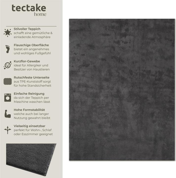 Immagine prodotto tectake Tappeto a pelo corto Soft Zone (140 x 200 cm)