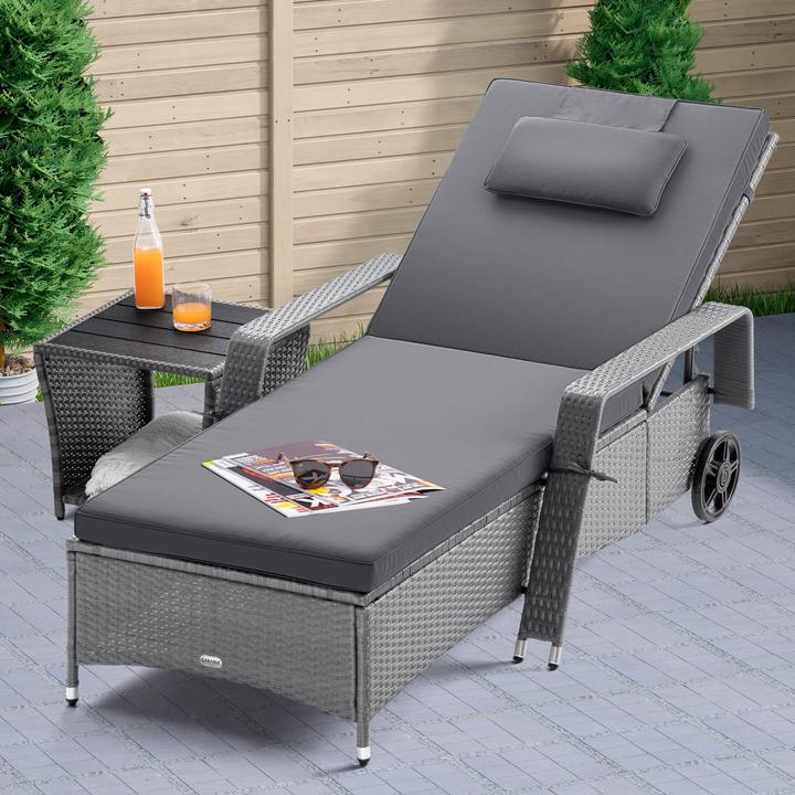 Produktbild Casaria Polyrattan Gartenliege (193 cm)