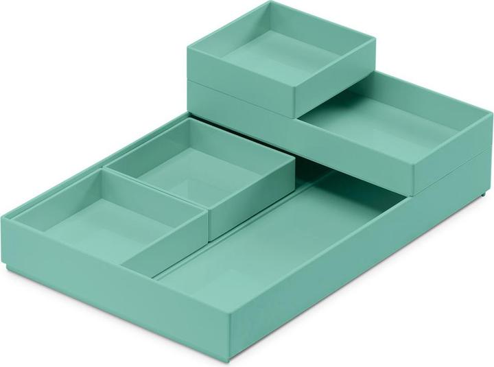Produktbild Moxom Behälter-Set Modular Tray, 250x170x35mm, 5 Stück, türkis