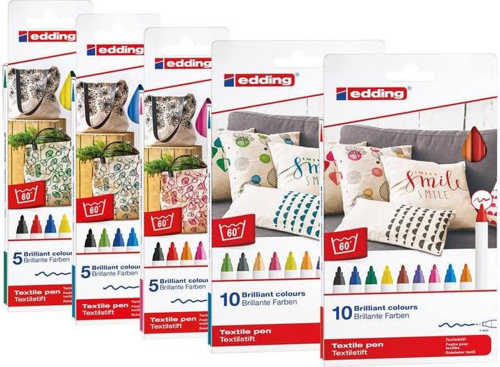 Produktbild Edding Textilpen 4600 (Sortiert, 1 mm, 5 x)