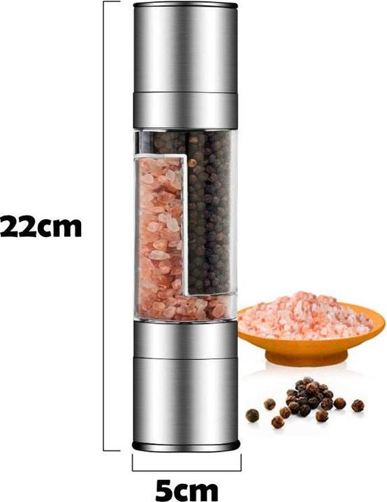 Produktbild Hermex Mühle Duo Pfeffermühle Kombi Salz- und Pfeffermühle Gewürzmühle 2in1 (Pfeffer, Salz)