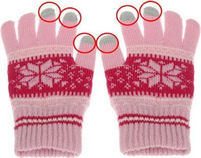 Actual product image Hermex iGlove gloves for TouchScreen Touch - Pink size S (S)