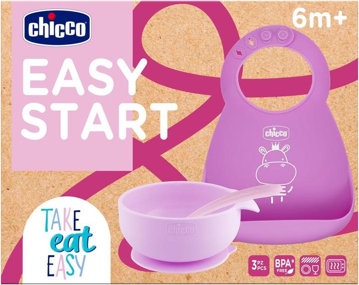 Image du produit Chicco Kit repas en silicone 3 pièces - PINK - 6m