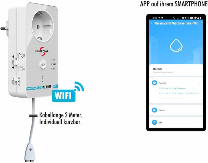 Produktbild Protector Wassermelder WA 11 mit WiFi Alarmweiterleitung, für Steckdose
