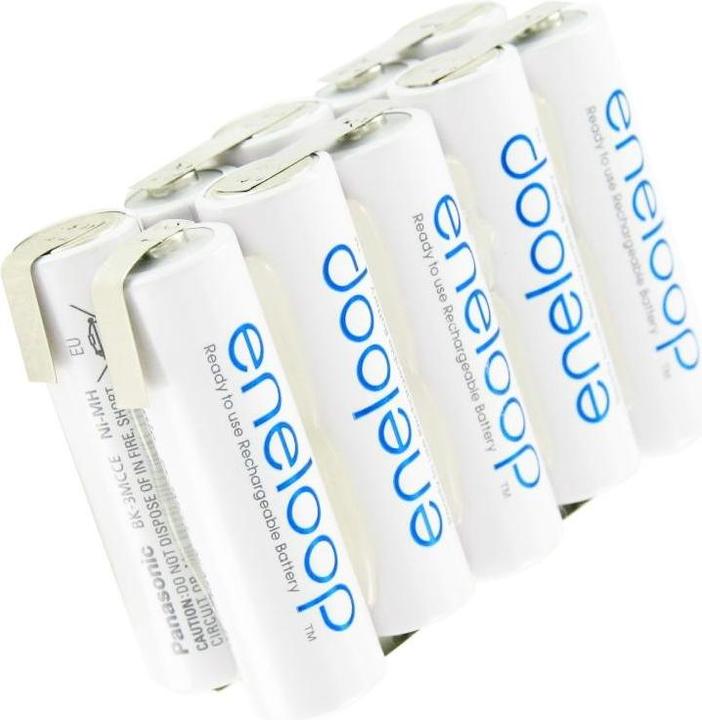 Actual product image Sanyo Eneloop 12 Volt battery BK-3MCCE with solder tags (1 pcs., 2000 mAh, Battery + charger)