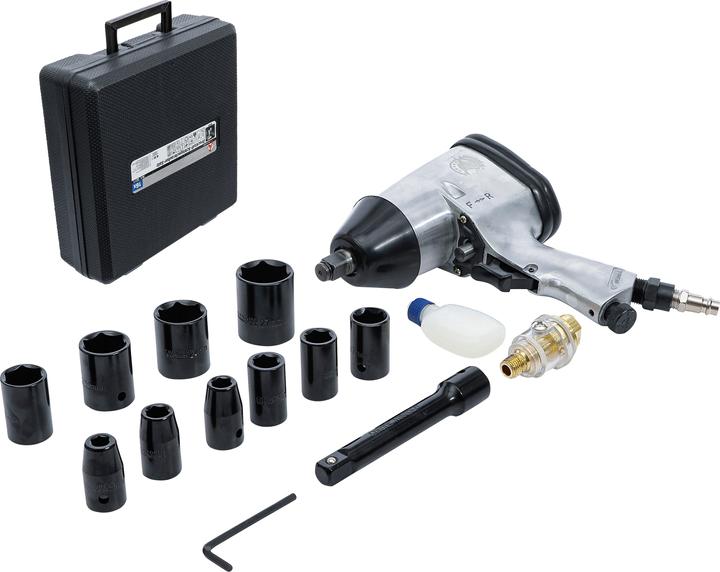 Immagine prodotto BGS Avvitatore a impulsi ad aria compressa con set di utensili 12,5 mm (1/2") 312 Nm 16 pezzi. (Aria compressa)