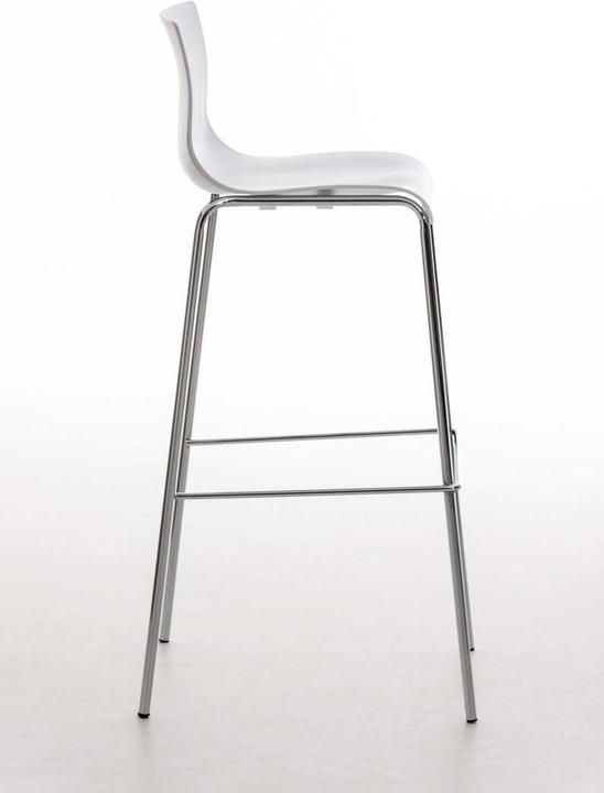Image du produit CLP Tabouret de bar Hoover chromé 4 pieds, blanc