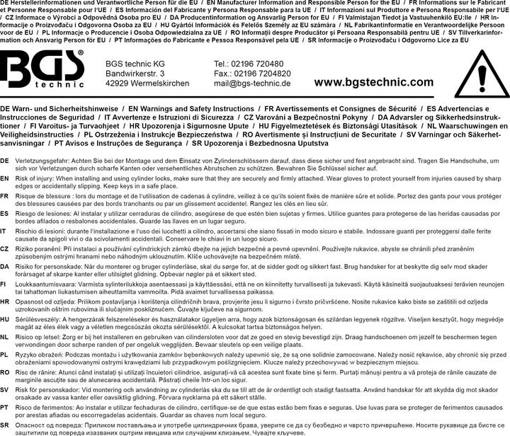 Produktbild BGS Sicherheits-Türzylinder | mit Drehknauf | 45/45 | 90 mm (Drehknopfzylinder)