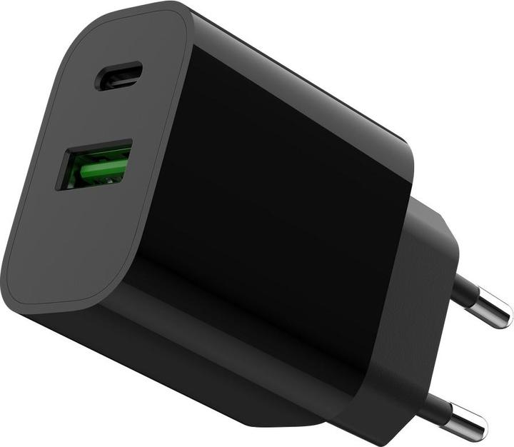 Produktbild Gembird Power Delivery Charger USB-A USB-C Black (20 W)