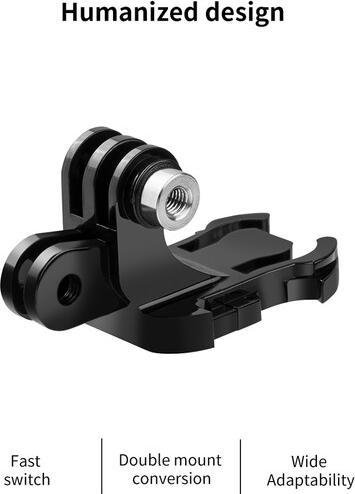 Actual product image Telesin Dual GoPro-Style 3-Prong Buckle Mount (Black) (Xiaomi yi, DJI Osmo Action)