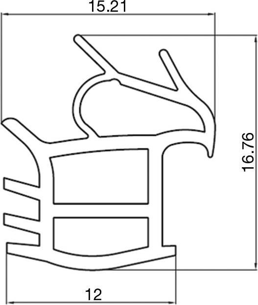 Produktbild Domoferm Türdichtung Stahlzarge Dichtungseinalge C550 Länge 5,05 Meter, weiss