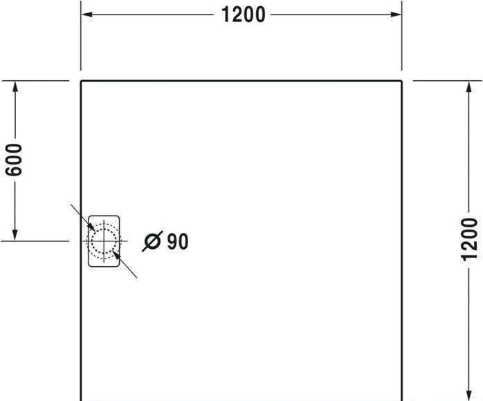 Actual product image Duravit Square shower tray STONETTO 1200x1200x50mm concrete grey