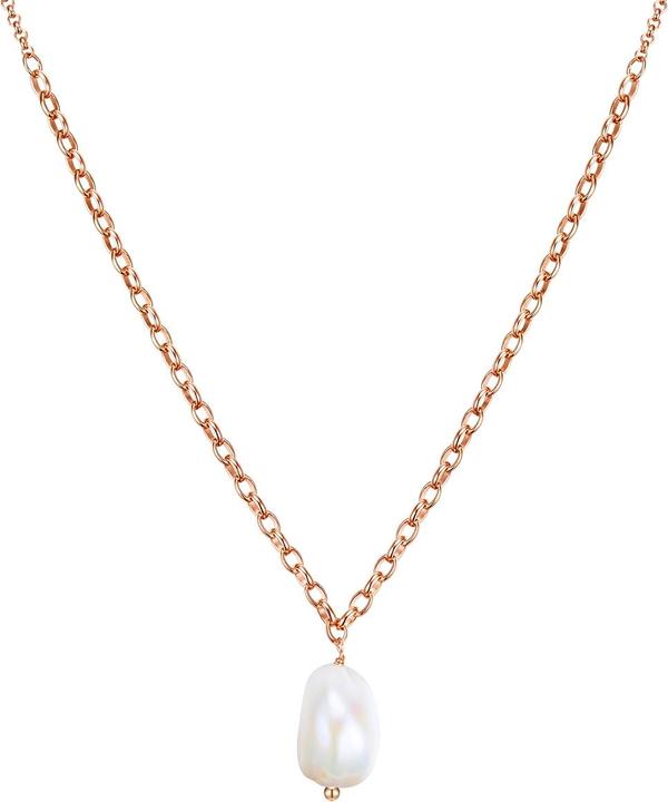 Immagine prodotto Glanzstücke München Catena da donna in argento Sterling con perle d'acqua dolce coltivate in oro rosa 40,0 cm di base + (Argento, 40 - 45 cm)