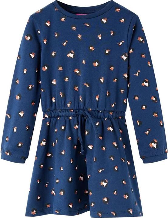 Image du produit VidaXL Robe enfant manches longues bleu marine 128,Matériau : 95 (128)