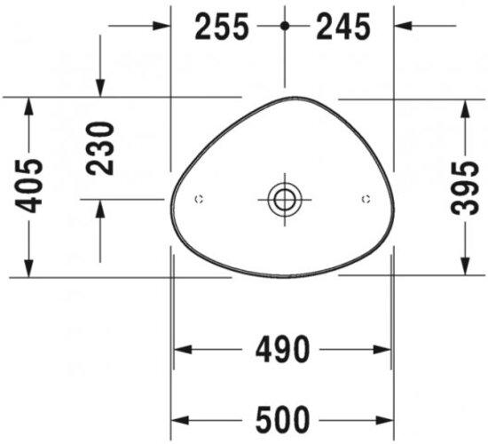 Actual product image Duravit Countertop basin CAPE COD o ÜL o HLB 500x405mm white satin finish (405 mm, 500 mm)