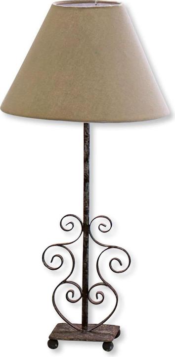 Actual product image Loberon Table lamp Clamart linen/antique brown (E27)