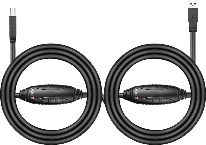 Actual product image Lindy USB 3.0 Active cable A/B 10m USB 3.0 Super Speed up to 5Gbit/s (10 m, USB 3.2 Gen 1)