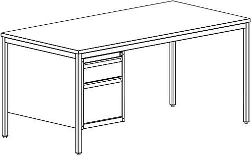 Image du produit eurokraft basic Bureau de maître, gris clair