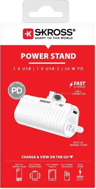 Image du produit Peter Jäckel SKROSS Banque d'alimentation RELOAD Power Stand 5000 PD Blanc (5000 mAh, 20 W, 18.50 Wh)