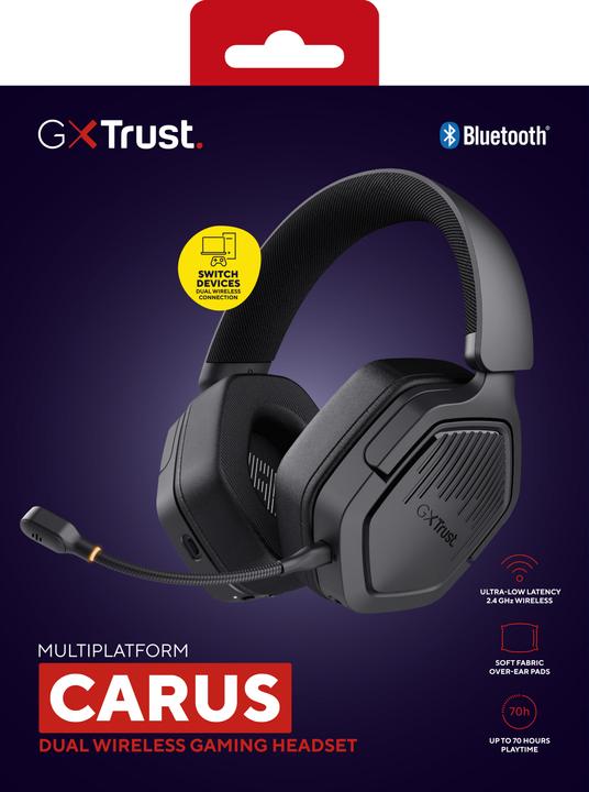 Actual product image Trust Gxt493 Carus Wrls Headset Blk (Wireless)