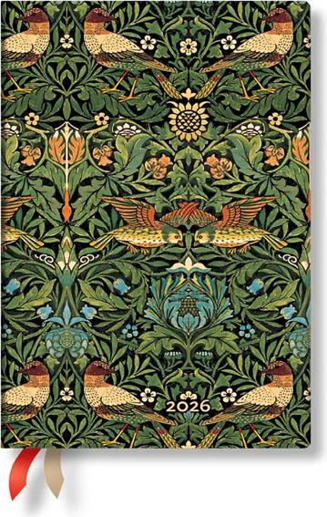 Produktbild Paperblanks PAPERBLAN Agenda Morris Vögel 2026 FD0676-4 1W/2S HOR Mini SC DE 9.5x14cm (14 x 9.5 cm, Deutsch)
