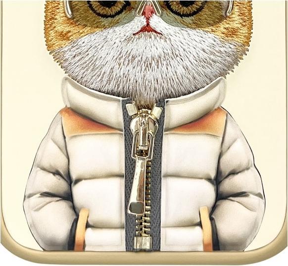 Actual product image Prestigio Nimmy case iPhone 15 Pro 6.1" khaki Cool&Cute 2.0 Cat (Apple iPhone 15 Pro)