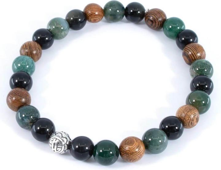 Actual product image Balibay Sabit (20.50 cm, 925 Sterling silver, Wood, Agate, Gemstone, Obsidian, Tourmaline)