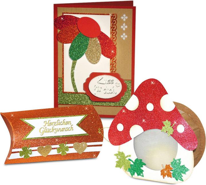 Immagine prodotto Ursus Cartoncino glitterato A4, 300 gm2, 10 fogli, rosso (330 g/m², 10 x)