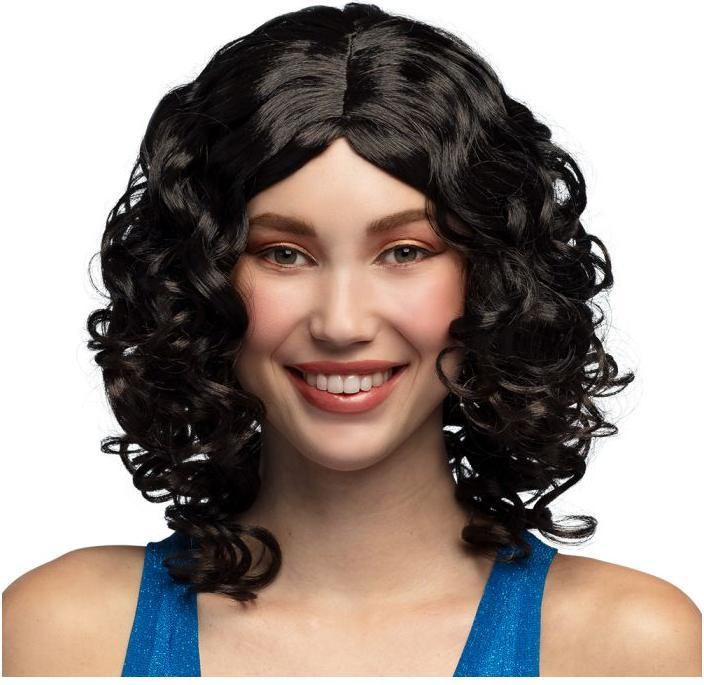 Actual product image Boland Wig Cocktail black shoulder length curly hair, in box