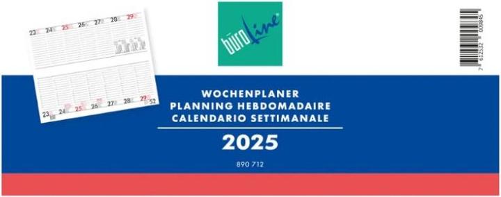 Nährwerte und Zutaten BüroLine Wochenplaner 890712 D/F/I/E, 2023 (Quadrat, Kein Einband, Deutsch, Englisch, Französisch, Italienisch)