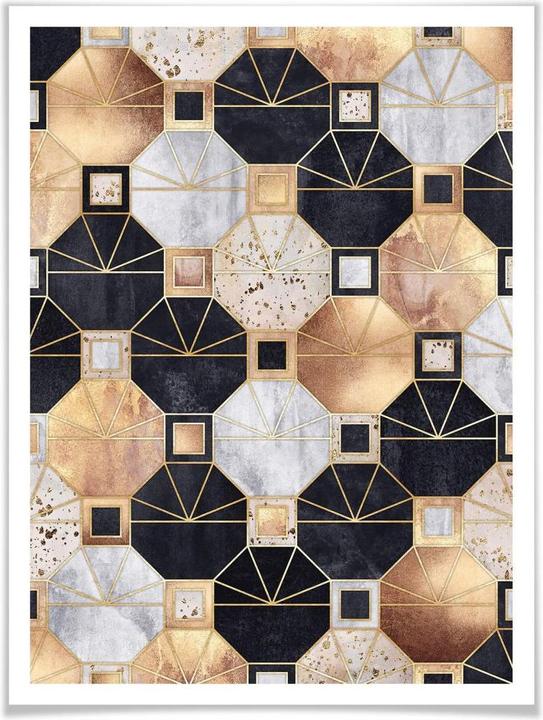 Produktbild Trenddeko Art Deco: Gold und Schwarz (80 x 100 cm)