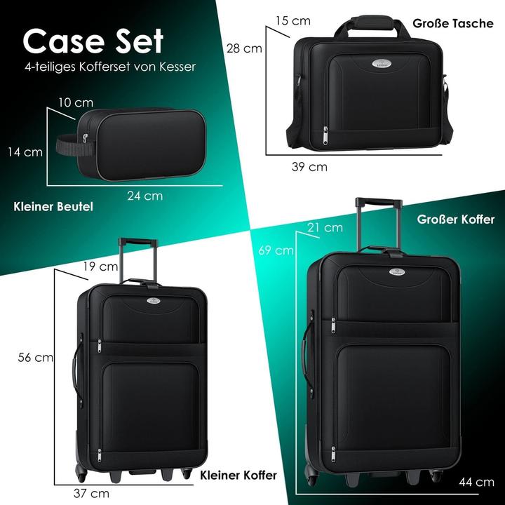 Immagine prodotto Kesser Set di valigie (60 l, Bagaglio a mano (fino a 50 litri), M (50 - 90l), L (90 - 115l))