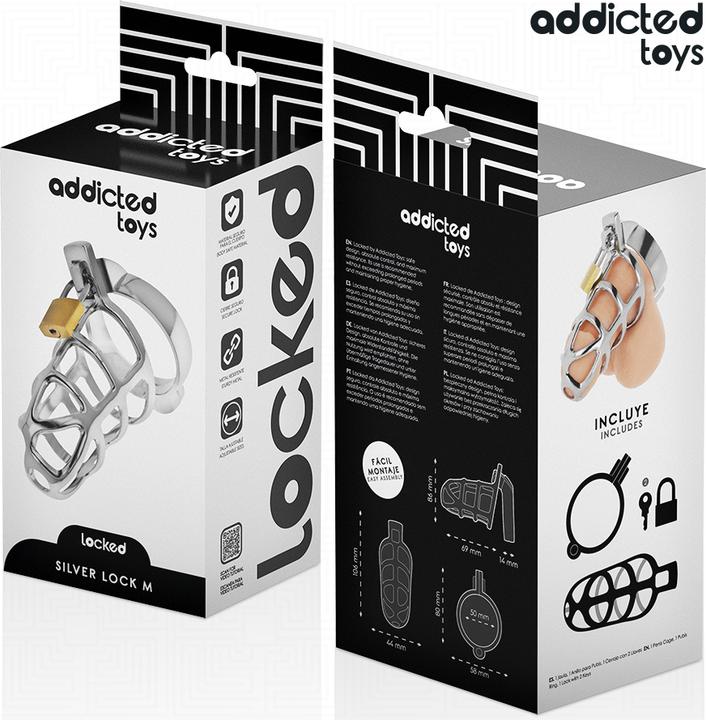 Actual product image Addicted toys Locked - Silbernes Schloss Peniskã„Fig Metall Grã–Sse M