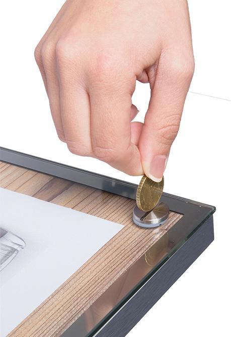 Actual product image Securit GLASS STAR display case, 1 x DIN A4 side, oak (A4)