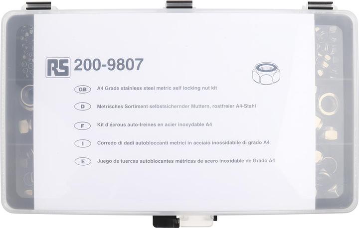 Image du produit Rs Pro Assortiment d'écrous A4 M3 - M12 (M10, M12, M3, M4, M5, M6, M8)