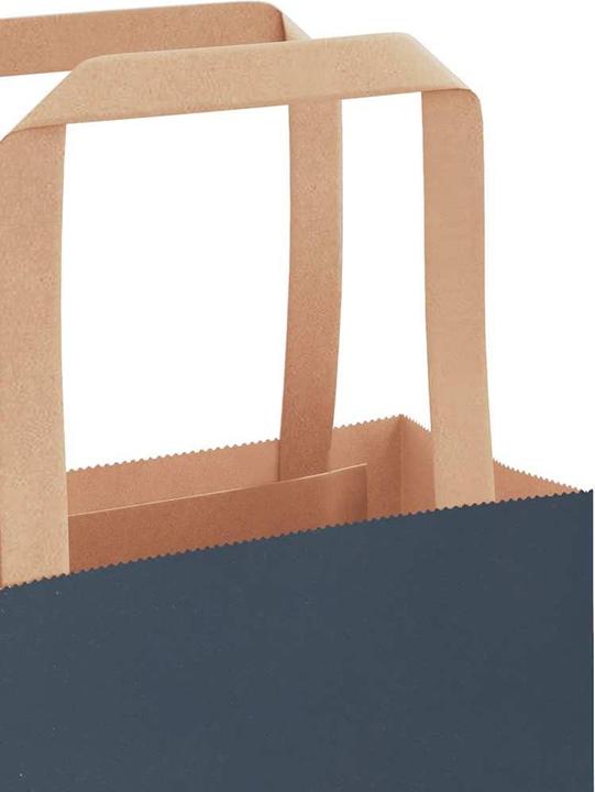 Immagine prodotto VidaXL Sacchetti di carta kraft 250 pezzi con manico Blu 26x17x25 cm Sacchetto di carta (Borsa da regalo, 250 x)