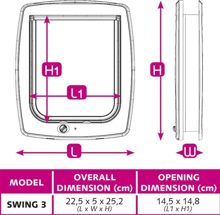 Produktbild Ferplast Katzentüre Swing 3B 4-Weg weiss (Manuelle Katzenklappe)
