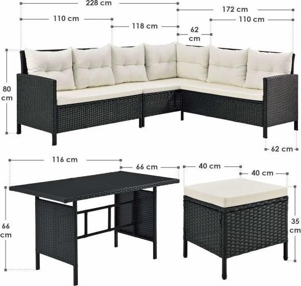 Image du produit Juskys Lounge en poly rotin Manacor avec salon de jardin