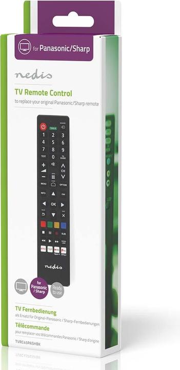 Produktbild Nedis Ersatz Fernbedienung | Passend für: Panasonic / Sharp | Vorprogrammiert | 1 Gerät | Amazon Pri (Gerätespezifische Fernbedienung, Infrarot)