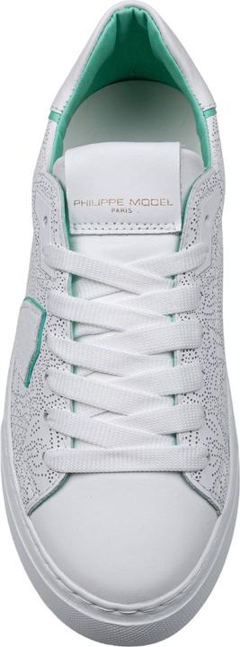 Produktbild Philippe Model temple perforated leather sneakers color white and green (42)