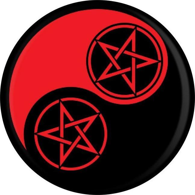Grindstore Yin und Yang Abzeichen Pentagram Blech