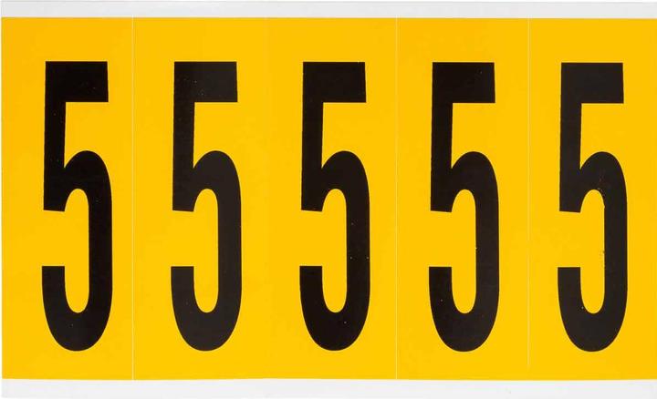 Produktbild Brady B-946, 1560-5, Vinyl, Beschriftung: 5, Schwarz auf Gelb, 44 x 127mm, Schrifthöhe 98mm(25 K.