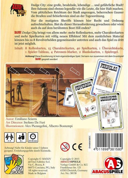 Produktbild Abacus Bang! Dodge City- Erweiterung (Deutsch)